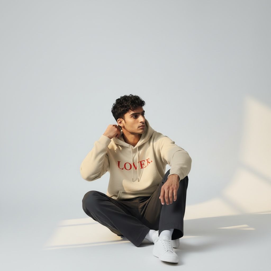 "Lover." Minimal Heavy Blend Hoodie