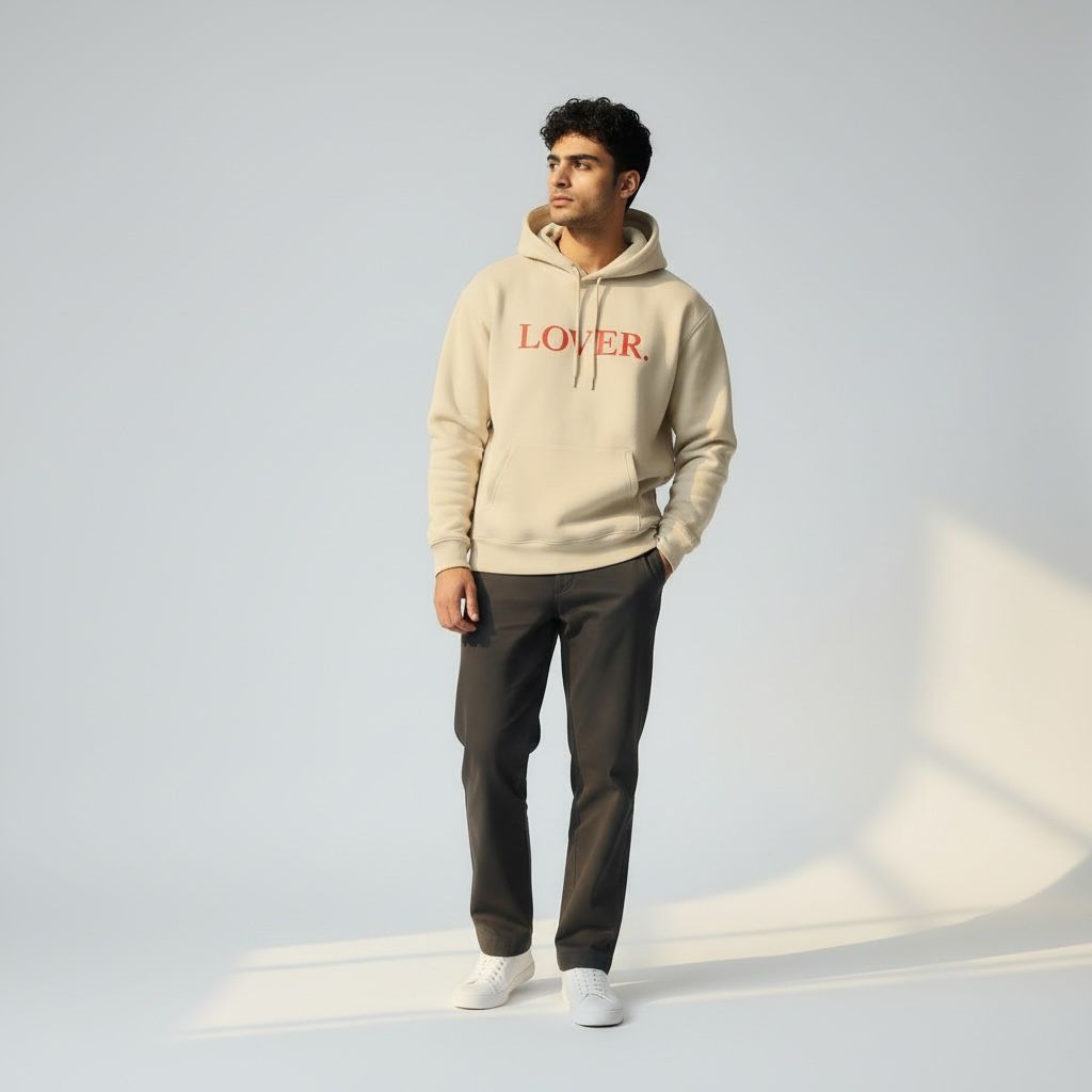 "Lover." Minimal Heavy Blend Hoodie